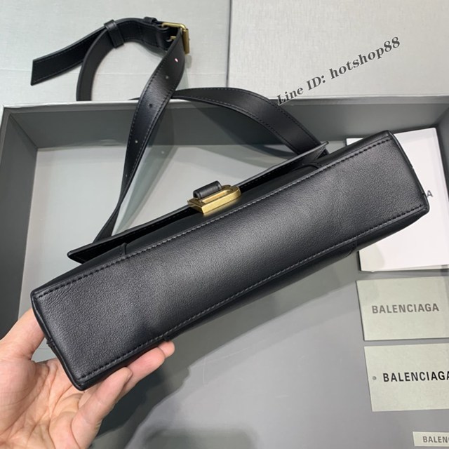 Balenciaga巴黎世家專櫃爆款小號平紋黑色金扣Hourglass沙漏包 fyj1818